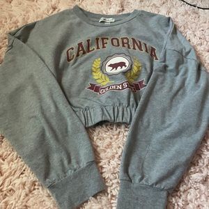 Gray crop sweater